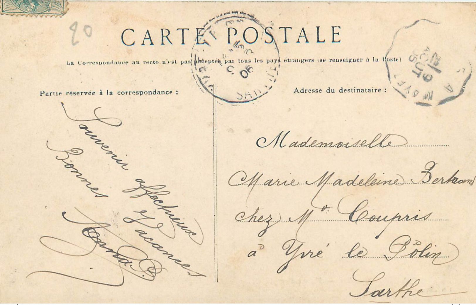 Courrier-Convoyeur Mamers au Mans Type III 1934